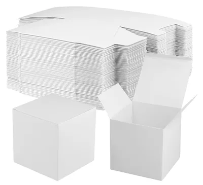 Weiße Geschenkboxen mit Deckel, 10x10x10 cm, 60 Stück