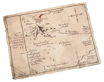 Imagen del producto de Reproducción artística de "El Hobbit": El mapa de Thorin, 40 x 30 cm