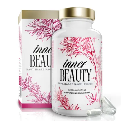 Produktbild von APOmia® InnerBEAUTY Kapseln | Beauty-Formel für Haut Haare Nägel | Mit Biotin, Zink, Selen, Kupfer & Bambus-Extrakt | 120 Kapseln | Apothekenqualität.