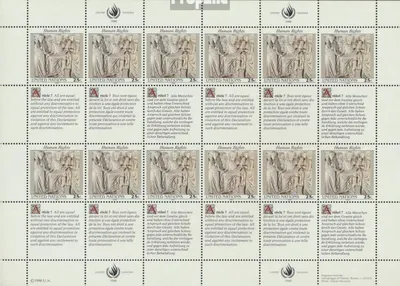 Produktbild von Briefmarken UNO - New York 1990 Mi 606Klb-607Klb Kleinbogen (kompl.Ausg.) postfrisch Menschenrechte