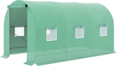 Obrázek produktu pro Skleníkový tunel – fóliový tunel Zahradní skleník – rozměry 400 x 200 x 200 cm – se 6 okny – vodotěsný – zelený
