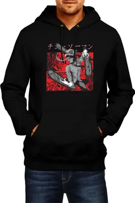 Obrázok produktu pre Pánska Mikina S Kapucňou Manga Japan Anime Comics Animation Chainsaw Anime manga Man 09, Man 2XL / čierna