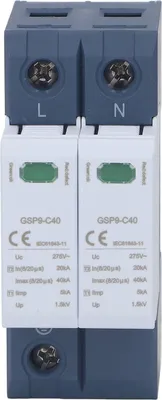 Obrázek produktu pro přepěťová ochrana 40 kA 2P 275 V AC PC Svodič napětí