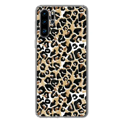 Produktbild von MuchoWow® Handyhülle Schutzhülle Hülle für Huawei P30 Pro Tierdruck - Panther - Braun - Aquarell Silikon Softcase Handy Hülle - Schutzdeckel