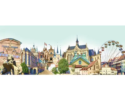 Produktbild von Glasbild Erfurt Wahrzeichen VI 125x50 cm