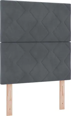 Image de vidaXL Tête de lit gris foncé 80 cm velours