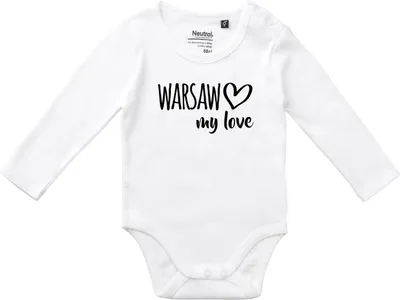 Produktbild von Huuraa Baby Body Warsaw my love 74 White  Baumwolle Fairtrade Langarmbody Geschenkidee