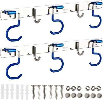 Produktbild von Besenhalterung Wand,2x40cm 304 Edelstahl Rostfrei Gartengerätehalter,Haken für Gartengeräte,für sich Badezimmer,Gärten,Garagen und Kellern