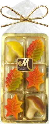 Produktbild von Odenwälder Edelmarzipan Herbstblätter & Pilze 100g