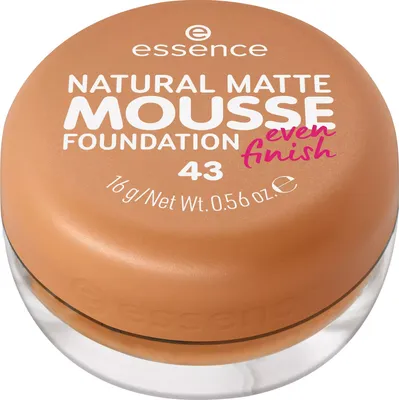 Immagine prodotto di essence Natural Matte Mousse Foundation Nr. 43 Nude Coprente Opacizzante Risultato Espresso Vegan Senza Profumo Alcool Conservanti 16g