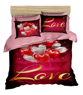 Image de L'Essentiel Linge de Maison, 157, King-Size-Bettbezug-Set (FR), 100 % POLYESTER-MICROSATIN, Rot, 240 x 220 cm