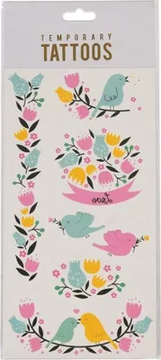 Produktbild von Süße Tattoos "Vögel und Blumen" für Mädchen