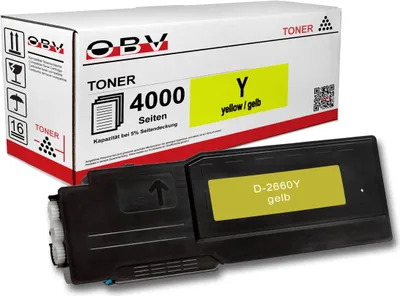 Produktbild von OBV Kompatibel 593-BBBR Toner passend für Dell C2660 C2660dn C2665dnf - gelb 4000 Seiten
