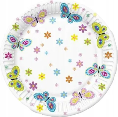 Produktbild von Frühlingsschmetterlinge Pappteller 18cm 8 St.