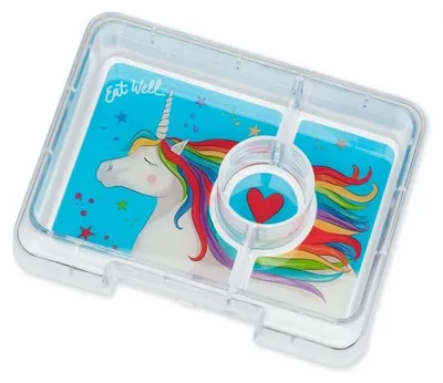 Produktbild von Yumbox Snackbox Einhorn - 3 Fächer - kinderfreundliche Brotdose
