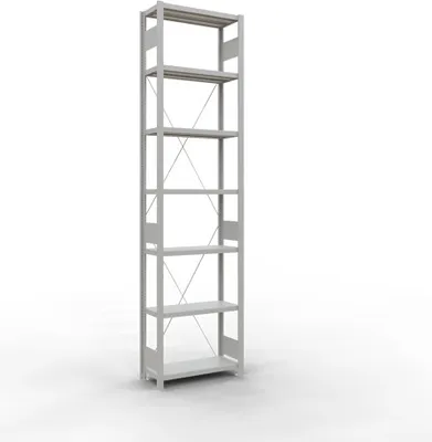 Produktbild von Schulte Fachbodenregal MULTIplus250 Stecksystem | Grundregal | HxBxT 300x75x30cm | 7 Ebenen | Fachlast 250kg | Lichtgrau