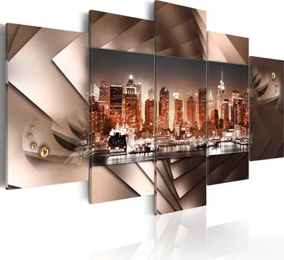 Zdjęcie produktu dla Nowoczesna fototapeta 051462 (100x50) - 5 elementów Fotografia na płótnie z włókniny Zdjęcie Dekoracja Wall Art Print Nowy Jork