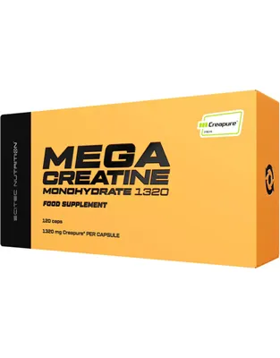 Obrázok produktu pre Scitec Nutrition Mega Creatine Monohydrate 1320 120 kapsúl / Kreatín monohydrát / Najkvalitnejšia forma mikronizovaného kreatínu (Creapure®)