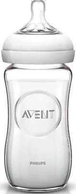 Produktbild von Philips AVENT SCF673/17 Nat., (240 ml) m. Sauger f. langs. Nahrungsfl. Flasche aus Glas, Transparent, 22.10 g