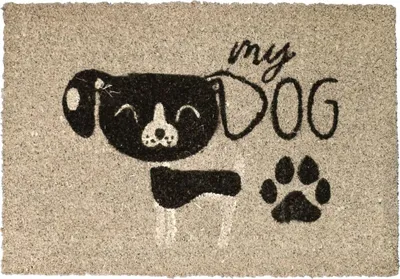 Image de Paillasson tissé en noix de coco avec motif animalier CHIEN