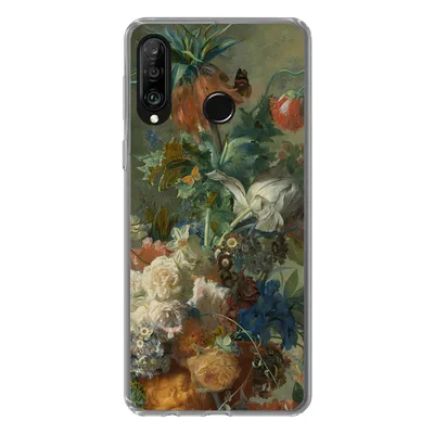 Produktbild von MuchoWow® Handyhülle Schutzhülle Hülle für Huawei P30 Lite Stilleben mit Blumen - Gemälde von Jan van Huysum Silikon Softcase Handy Hülle - Handyhülle