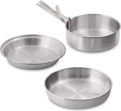 Produktbild von Camping Kochgeschirr Topf Pfanne Teller Griff für 1 Person Ultra Leicht