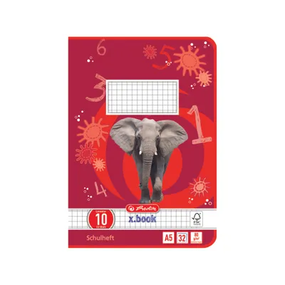 Produktbild von herlitz Schulheft x-book DIN A5 Lineatur 10, 32 Blatt kariert mit Rand