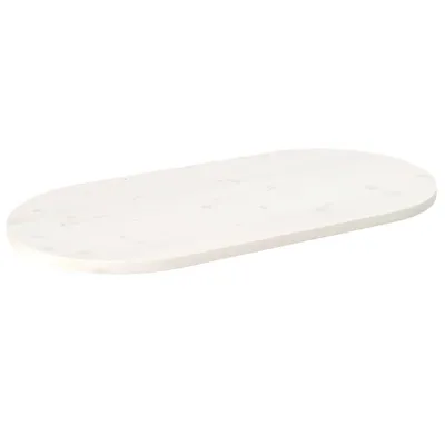 Produktbild von The Living Store Tischplatte Weiß 90x45x2,5 cm Massivholz Kiefer Oval