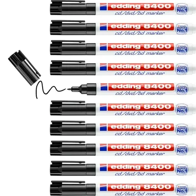 Produktbild von Edding 8400 CD / DVD Marker Black (10), Schwarz