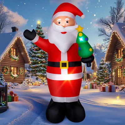 Aufblasbarer Weihnachtsmann 244 cm mit LED-Beleuchtung