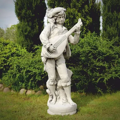Immagine prodotto di Casa Padrino decorazione da giardino in stile liberty scultura in pietra uomo grigio h. 185 cm