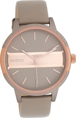 Zdjęcie produktu dla Oozoo skórzany zegarek damski analogowy zegarek kwarcowy bransoletka taupe brązowy Czasomierze D2UOC11153