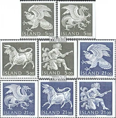 Produktbild von Briefmarken Island 1990 Mi 714-721 (kompl.Ausg.) postfrisch Staatswappen