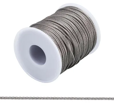 Edelstahldraht 40 m, 1,5 mm, 15 Gauge, 20 Crimpenden