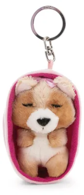 Zdjęcie produktu dla NICI brelok do kluczy Sleeping Pets pies Yorkshire Terrier koszyk brązowy różowy 8 cm karta nagłówkowa