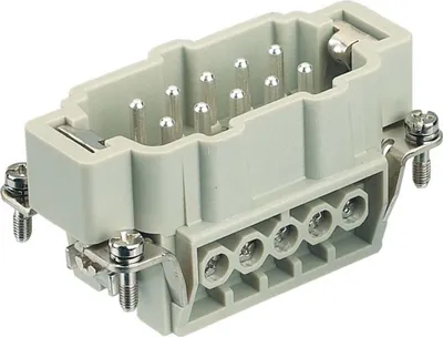Produktbild von HARTING Han 10E Stifteinsatz (M) Schraubanschluss, 10-polig+PE 500V, 16A - 1 Stück