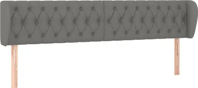 Produktbild von vidaXL Kopfteil mit Ohren Dunkelgrau 203x23x78/88 cm Stoff