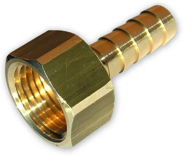 Produktbild von Messing Schlauchkupplung für Flüssiggasschlauch 9 mm Innendurchmesser mit 1/2 Zoll Rechtsgewinde