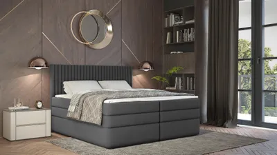 Obrázok produktu pre Boxspringová posteľ 180x200 LUMIRA 1 - šedá + topper