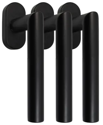 Produktbild von Fenstergriff Set 3 Stück FG - Anna Schwarz Rasterolive Oval Fensterbeschlag