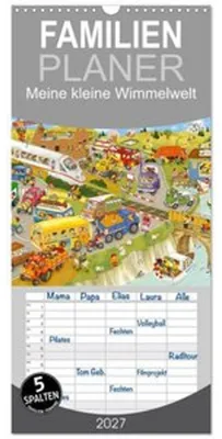 Image de Agenda familial 2027 - Mon petit monde illustré avec 5 colonnes (calendrier mural, 21 x 45 cm) CALVENDO