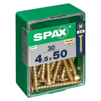 Image de Lot de 30 vis acier tête fraisée SPAX, Diam.4.5 mm x L.50 mm