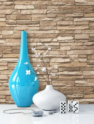 Produktbild von NEWROOM Tapete Beige Vliestapete Mauer - Ziegelstein Landhaus Braun Stein Backstein Modern Mauerwerk