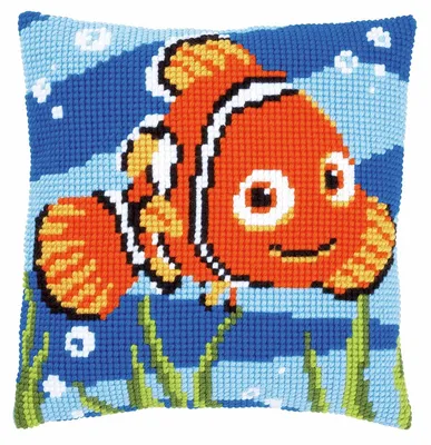 Kreuzstichkissen Nemo, Acryl, 10 x 1 x 13 cm