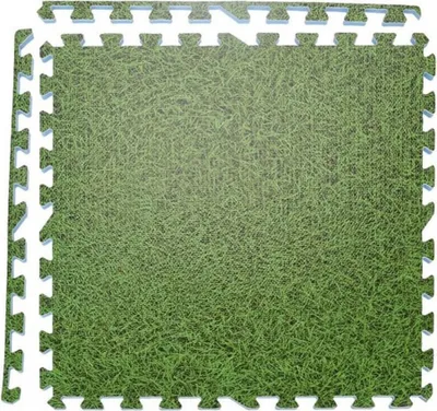 Produktbild von XQ Max Bodenfliesen-Set Grasdruck 4 Stk. Grün