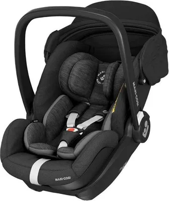 Produktbild von Unyqoos® Marble Babyschale mit ISOFIX-Basis – Gruppe 0+ (i‑Size) | 40–85 cm, bis ca. 15 Monate | Liegefunktion 157° | 8‑fach verstellbare Kopfstütze | Essential Black (schwarz)