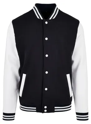 Produktbild von Build Your Brand - "Basic" Varsity-Jacke (US-College-Stil) für Herren LT4827 (M) (Schwarz/Weiß)