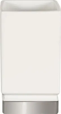 Immagine prodotto di Spirella Portaspazzolino Portaspazzolino in Porcellana Roma 7x12 cm Bianco/Argento