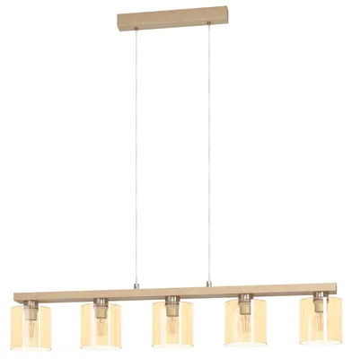 Produktbild von EGLO Hängelampe Castralvo, 5-flammige Pendelleuchte Esstisch, Hängeleuchte, Esszimmerlampe hängend, E27, 121 cm,