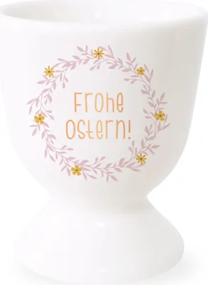 Produktbild von Eierbecher aus Porzellan, in Geschenkverpackung, Motiv Frohe Ostern!
